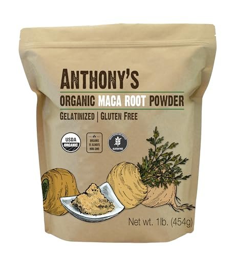 Anthony's Bio-Gelatinisiertes Bio Maca-Pulver, 454 g, glutenfrei, nicht genetisch verändert