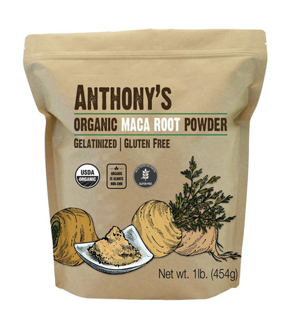 Anthony's Bio-Gelatinisiertes Bio Maca-Pulver, 454 g, glutenfrei, nicht genetisch verändert