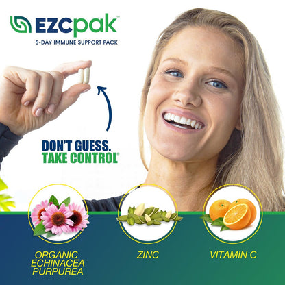 EZC Pak 5-Tage Tapered Immune Support Booster – Immununterstützung mit Echinacea, Zink, Vitamin C & Vitaminen für Erwachsene