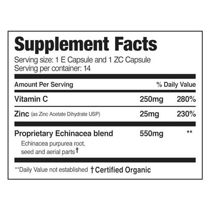 EZC Pak 5-Tage Tapered Immune Support Booster – Immununterstützung mit Echinacea, Zink, Vitamin C & Vitaminen für Erwachsene