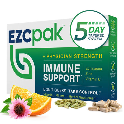 EZC Pak 5-Tage Tapered Immune Support Booster – Immununterstützung mit Echinacea, Zink, Vitamin C & Vitaminen für Erwachsene