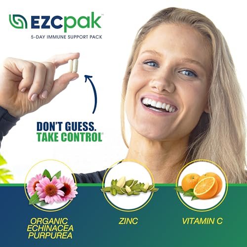 EZC Pak 5-Tage Tapered Immune Support Booster – Immununterstützung mit Echinacea, Zink, Vitamin C & Vitaminen für Erwachsene