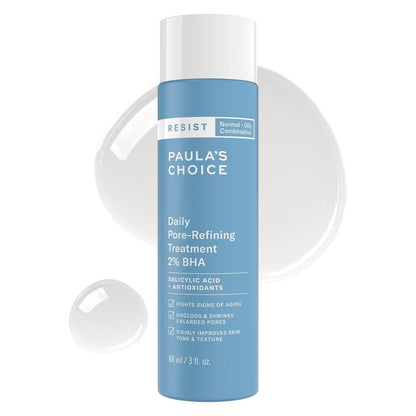 Paula's Choice RESIST Daily Pore Refining Treatment 2% BHA Exfoliant – Flüssigpeeling mit Salicylsäure und Hyaluronsäure für ölige, normale und Mischhaut, 89 ml