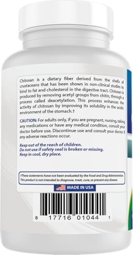 Best Naturals Chitosan 500 mg – 120 Tabletten – Hochwertiger Ballaststoff zur Unterstützung der Gewichtskontrolle