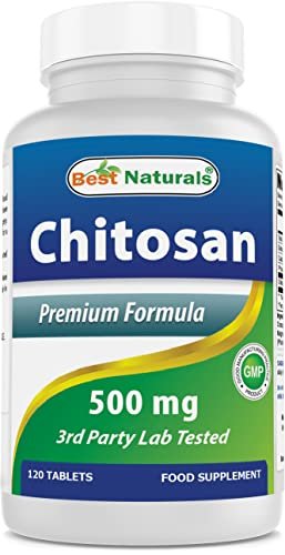 Best Naturals Chitosan 500 mg – 120 Tabletten – Hochwertiger Ballaststoff zur Unterstützung der Gewichtskontrolle