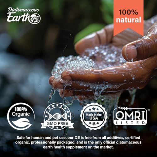 DiatomaceousEarth 2 Pfund Lebensmittelqualität - 100% Organisch, Alles Natürliches Diatomeenerdepulver - Für Menschen Geeignet, Sicher um Kinder - Inklusive Kostenloser Messlöffel