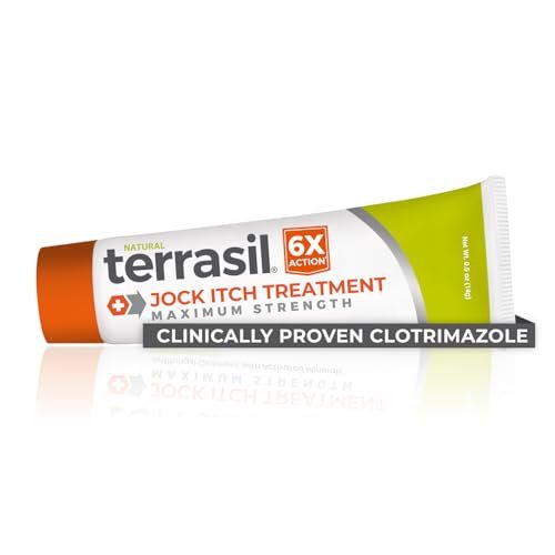 terrasil Jock Itch Creme – Clotrimazol 1% Antimykotikum gegen Juckreiz, Extra Stärke, Schnelle Linderung, Natürliche Pflege (14 g)