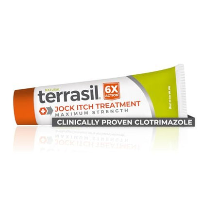 terrasil Jock Itch Creme – Clotrimazol 1% Antimykotikum gegen Juckreiz, Extra Stärke, Schnelle Linderung, Natürliche Pflege (14 g)