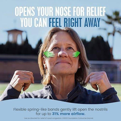 Breathe Right Nasal Strips Lavendel-Duft, Extra Stark, Beige Nasenpflaster gegen Nasenverstopfung durch Erkältungen & Allergien, Bessere Atmung, Weniger Schnarchen, Ohne Medikamente, 26 Stück (Verpackung kann variieren)