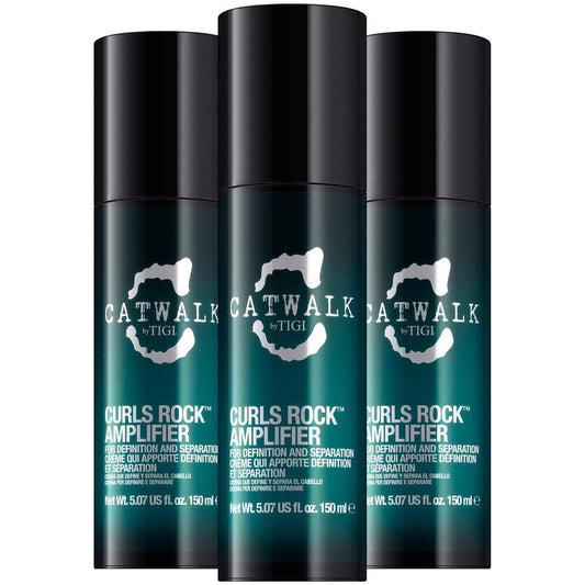 TIGI Catwalk Curls Rock Amplifier Shaping Cream 3er-Pack – Lockencreme für welliges & lockiges Haar – Flexibler Halt, Frizz-Kontrolle & Anti-Humidity, parfümiert, 5,07 Oz je