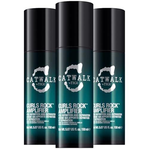 TIGI Catwalk Curls Rock Amplifier Shaping Cream 3er-Pack – Lockencreme für welliges & lockiges Haar – Flexibler Halt, Frizz-Kontrolle & Anti-Humidity, parfümiert, 5,07 Oz je