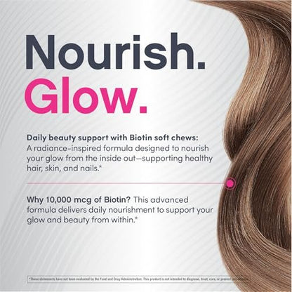 NeoCell Biotin Beauty Soft Chews – 30 Stück, 10.000 mcg, für Haar, Haut & Nägel, Acai-Beere-Geschmack