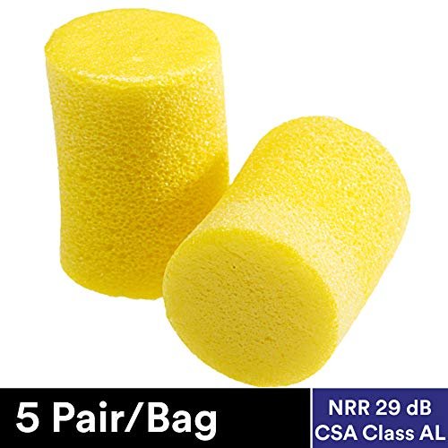 3M Gehörschutzstöpsel E-A-R Classic, 5 Paar, Polybeutel, ungebändert, Einweg, Schaumstoff, NRR 29, für Bohren, Schleifen, Fräsen, Sägen, Schleifen, Schweißen