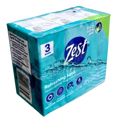 Zest Erfrischendes Aqua Bars Deodorant Seifenstück mit Vitamin E, 3 Stück à 113 g - 3er-Pack