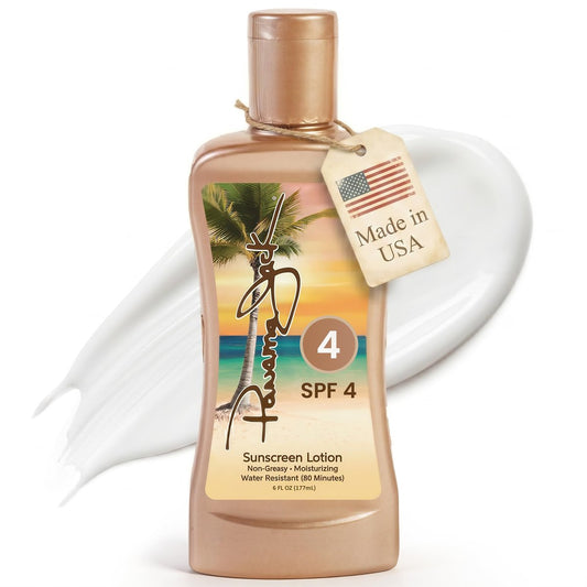 Panama Jack Sonnencreme Bräunungslotion - LSF 4, PABA-, Paraben-, Gluten- & tierversuchsfrei, feuchtigkeitsspendende Antioxidans-Formel, 177 ml (1er-Pack)