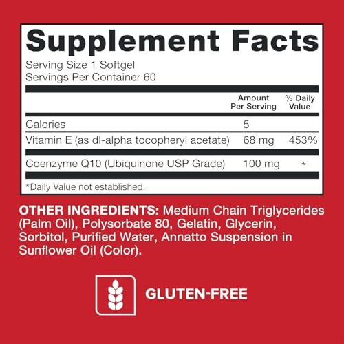 Qunol Ultra CoQ10 100 mg – 3-fach bessere Absorption, wasser- und fettlöslich, patentiertes Coenzym Q10 für die Herzgesundheit, 60 Softgels