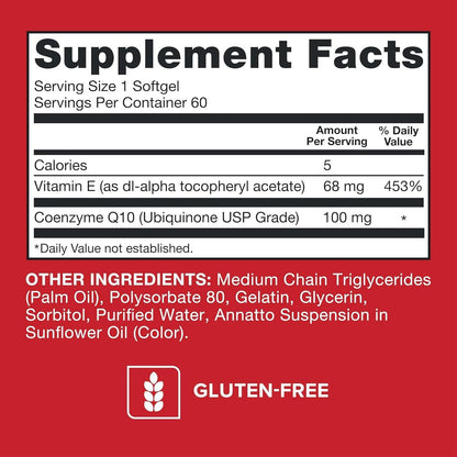 Qunol Ultra CoQ10 100 mg – 3-fach bessere Absorption, wasser- und fettlöslich, patentiertes Coenzym Q10 für die Herzgesundheit, 60 Softgels