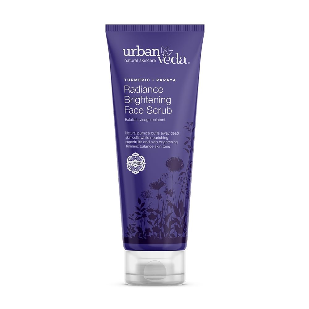 Urban Veda Peeling-Gesichtspeeling mit Vitamin C | Aufhellendes Gesichtspeeling für Frauen | Befreit die Poren für natürlichen Glanz | Feuchtigkeitsspendender Gesichtsreiniger für trockene & matte Haut | 125 ml