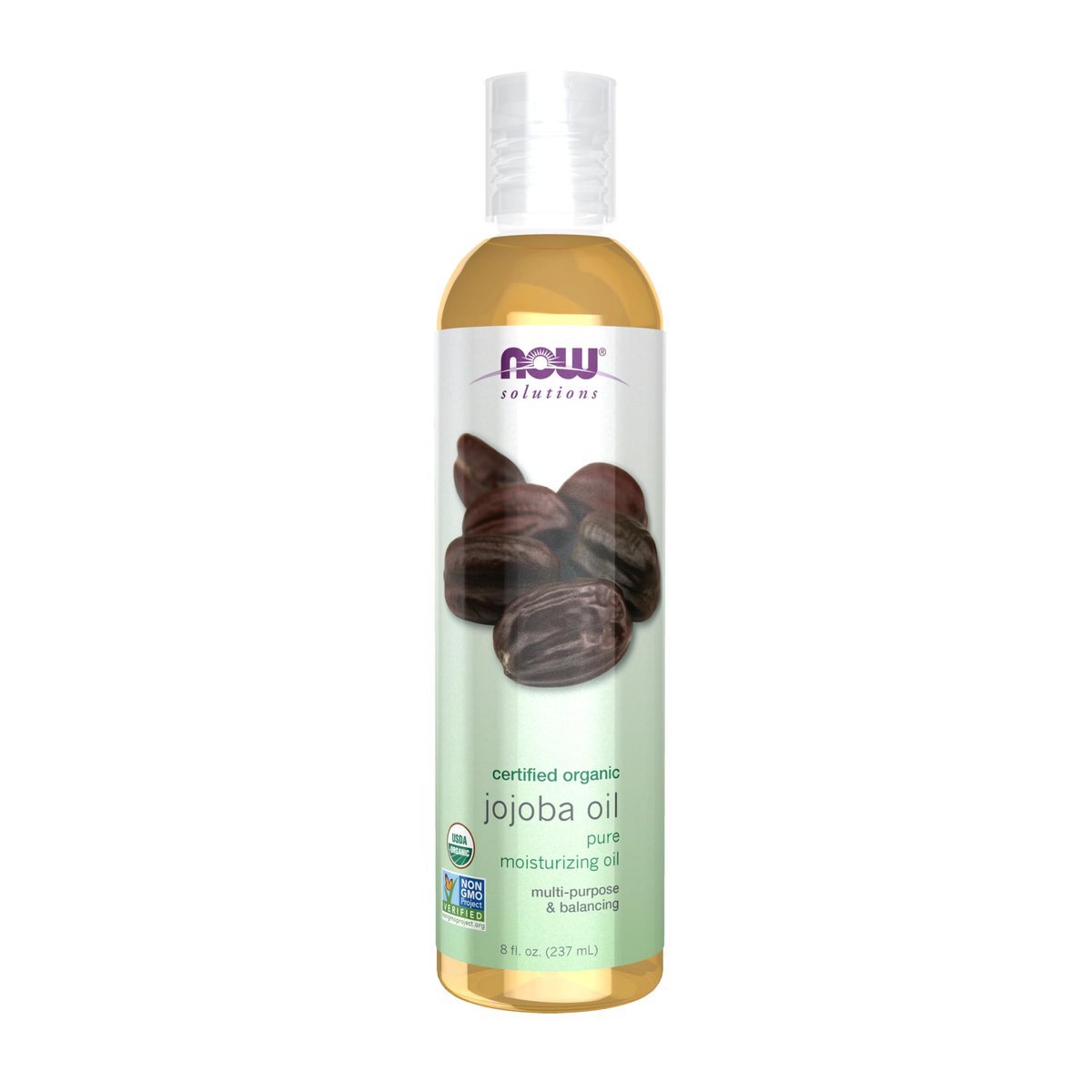 NOW Solutions Bio-Jojobaöl, feuchtigkeitsspendendes Multi-Purpose Öl für Gesicht, Haare und Körper, 240 ml