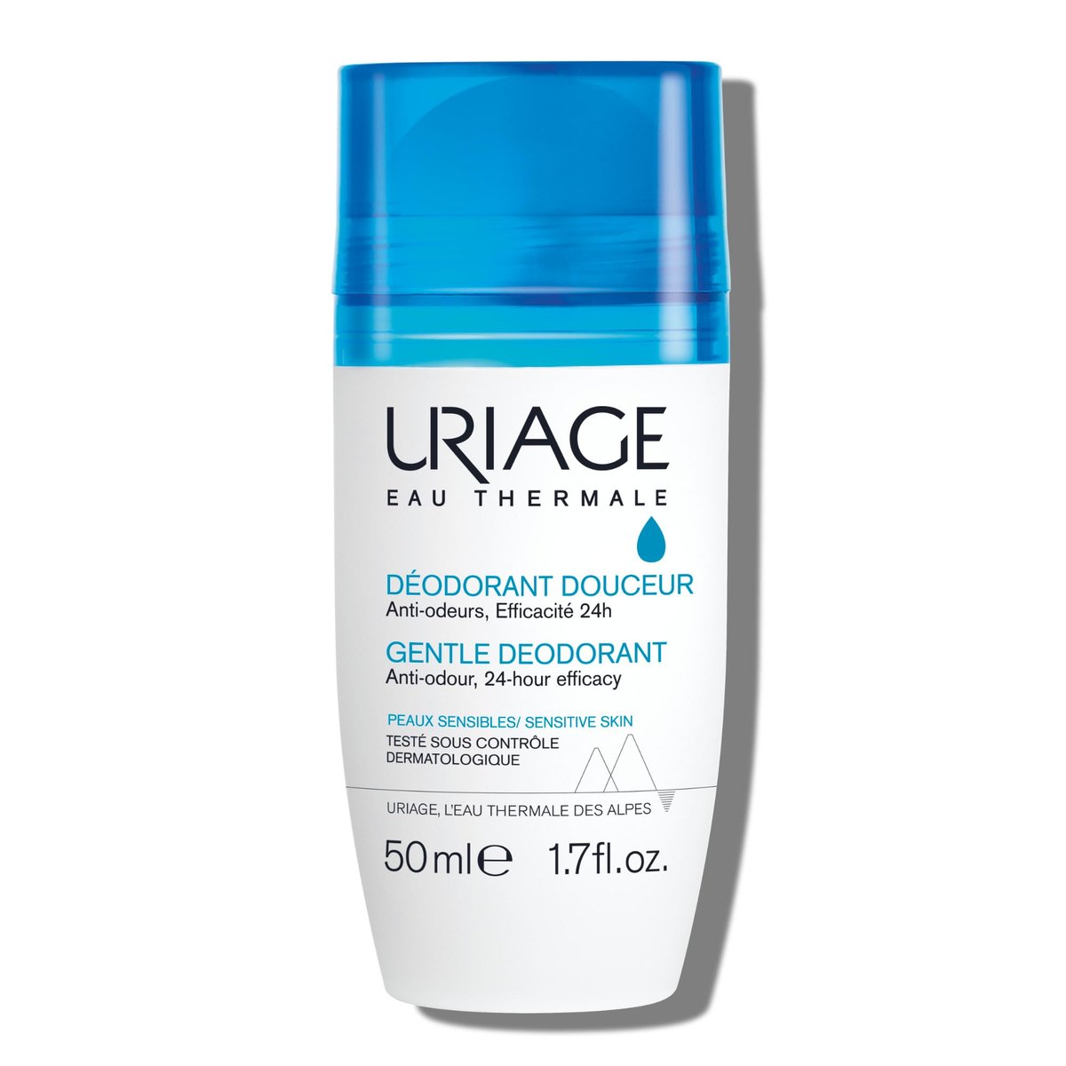 Uriage Deodorant für empfindliche Haut, tägliche Frische, aluminiumfreie Formel, ohne Alkohol, 24-Stunden-Geruchsschutz, geeignet für empfindliche Haut, keine weißen Rückstände, Unisex