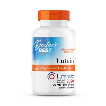 Doctor's Best Lutein 20 mg mit Zeaxanthin – Lutemax 2020 Ringelblumenextrakt für die Augengesundheit – 60 Softgels