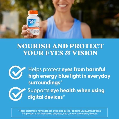 Doctor's Best Lutein 20 mg mit Zeaxanthin – Lutemax 2020 Ringelblumenextrakt für die Augengesundheit – 60 Softgels