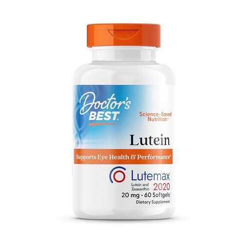Doctor's Best Lutein 20 mg mit Zeaxanthin – Lutemax 2020 Ringelblumenextrakt für die Augengesundheit – 60 Softgels