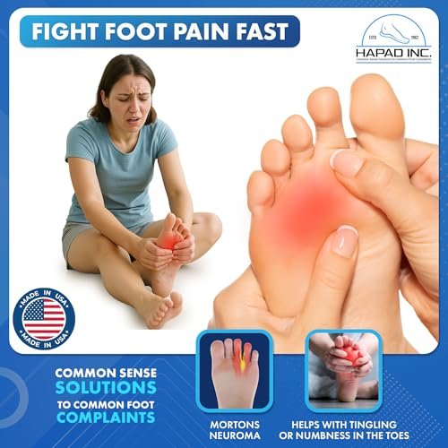HAPAD Morton-Neuromen-Pads (1er Pack) - Tränenförmige, selbstklebende Wollfilz-Metatarsal-Pads für Männer & Frauen - Stützende, atmungsaktive, bequeme Ballenpads zur Schmerzlinderung