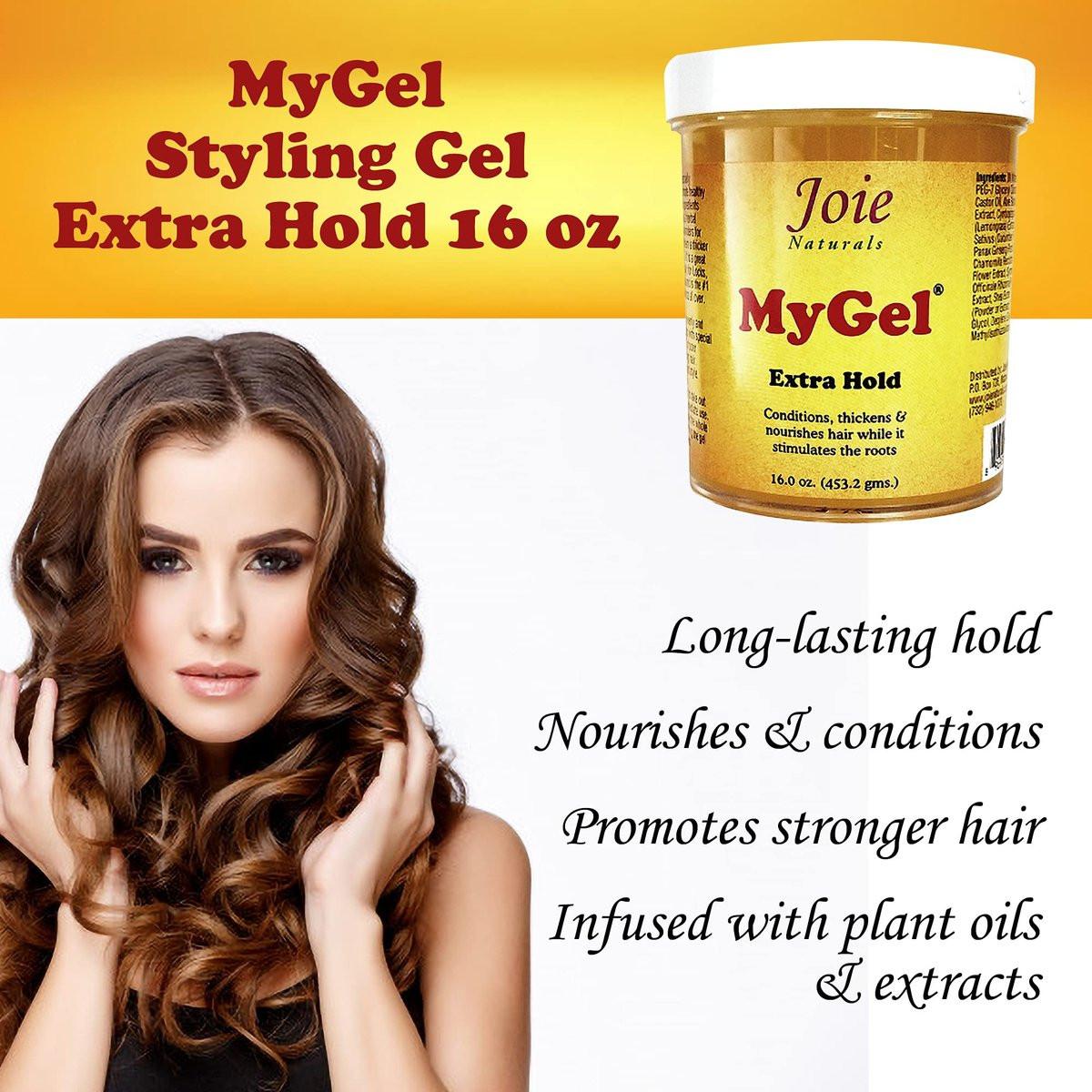 Joie Naturals MyGel Extra Hold Haargel für Männer und Frauen - Styling Gel für lockiges Haar (16 Unzen)