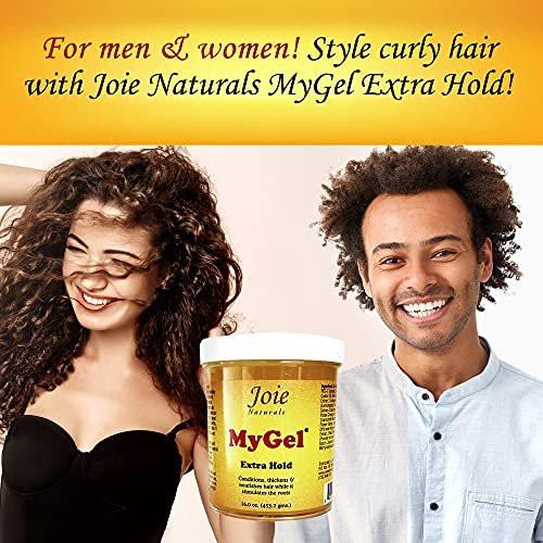 Joie Naturals MyGel Extra Hold Haargel für Männer und Frauen - Styling Gel für lockiges Haar (16 Unzen)
