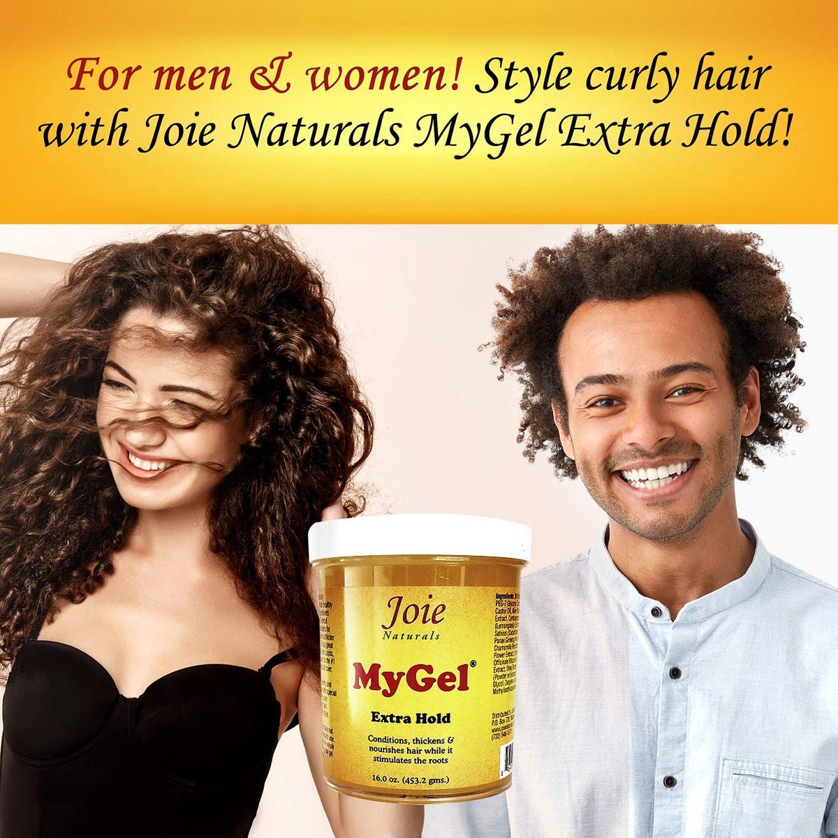 Joie Naturals MyGel Extra Hold Haargel für Männer und Frauen - Styling Gel für lockiges Haar (16 Unzen)