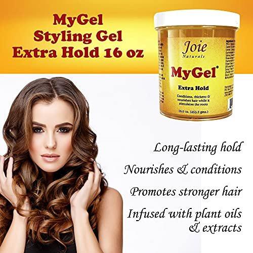 Joie Naturals MyGel Extra Hold Haargel für Männer und Frauen - Styling Gel für lockiges Haar (16 Unzen)