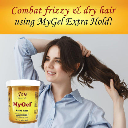 Joie Naturals MyGel Extra Hold Haargel für Männer und Frauen - Styling Gel für lockiges Haar (16 Unzen)