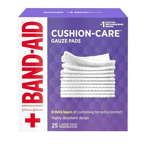 BAND-AID Sterile Mullkompressen 10x10 cm, 25 Stück – Saugfähige Wundauflagen für erste Hilfe bei kleinen Schnitten, Schürfwunden & Verbrennungen