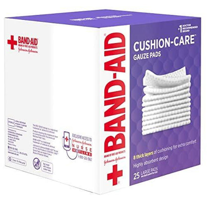 BAND-AID Sterile Mullkompressen 10x10 cm, 25 Stück – Saugfähige Wundauflagen für erste Hilfe bei kleinen Schnitten, Schürfwunden & Verbrennungen