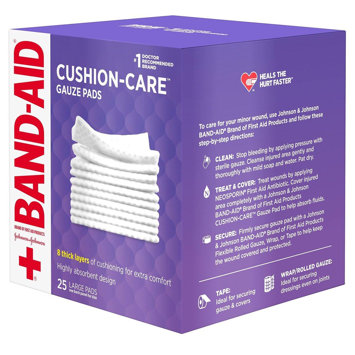 BAND-AID Sterile Mullkompressen 10x10 cm, 25 Stück – Saugfähige Wundauflagen für erste Hilfe bei kleinen Schnitten, Schürfwunden & Verbrennungen