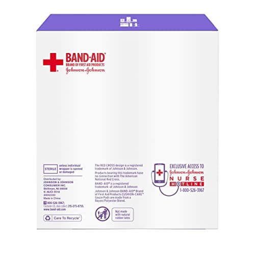 Band-Aid Saugfähige Polster-Wundauflagen, sterile quadratische Mullkompressen für Erste Hilfe bei kleinen Schnitten, Schürfwunden und Verbrennungen, nicht haftend, 5x5 cm, 3er-Pack