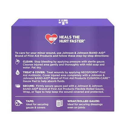 Band-Aid Saugfähige Polster-Wundauflagen, sterile quadratische Mullkompressen für Erste Hilfe bei kleinen Schnitten, Schürfwunden und Verbrennungen, nicht haftend, 5x5 cm, 3er-Pack