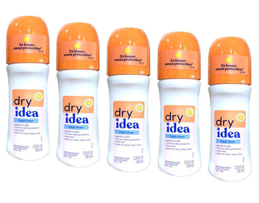 Dry Idea Fresh Linen Roll-On Antiperspirant Deodorant – 5er-Pack (je 92 ml)