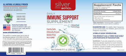 Silver Biotics Patentiert mit Multivalenter SilverSol Technologie | Ag₄O₄ 10 PPM Immununterstützung | Bio-Hacking für natürliche Immunabwehr | 237 ml
