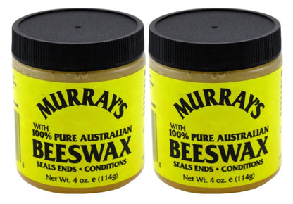 Murray's Beeswax 4 Unzen Glas (2er-Pack) – Natürliches Haarstyling-Wachs