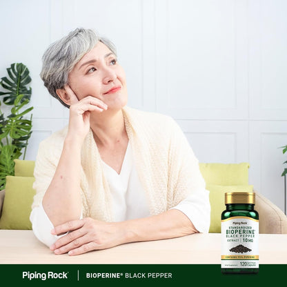 Piping Rock Bioperin Kapseln 10 mg | 120 Kapseln | Schwarzer Pfeffer Extrakt | 95% Piperin | Glutenfrei, Nicht-GMO