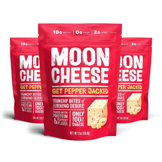 Moon Cheese Bites, Get Pepper Jacked, 2-Unzen 3er-Pack, 100% echter Käsesnack, Protein, Keto, Snack für nach der Schule oder zum Mittagessen