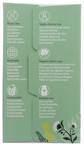 Natracare Bio-Baumwoll Slipeinlagen, Lang, aus zertifizierter Bio-Baumwolle, ökologisch zertifiziertem Zellstoff und Pflanzenstärke (1 Packung, 16 Einlagen)