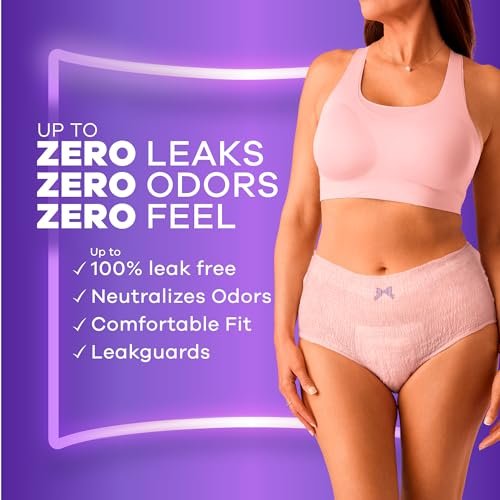 Always Discreet Damenwindeln für Frauen, Inkontinenzunterwäsche, Wochenbett-Essentials, Einwegslips, Maxi-Saugfähigkeit, Blasenschutz, Large, 17 Stück