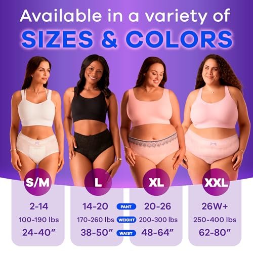 Always Discreet Damenwindeln für Frauen, Inkontinenzunterwäsche, Wochenbett-Essentials, Einwegslips, Maxi-Saugfähigkeit, Blasenschutz, Large, 17 Stück