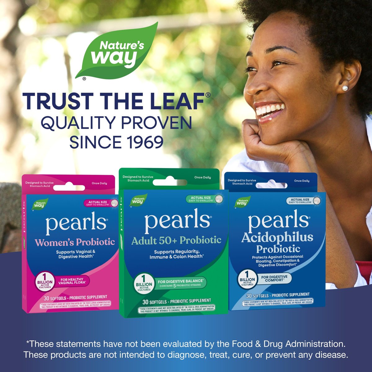 Nature's Way Pearls Adult 50+ Probiotikum – Probiotika für die Verdauungsgesundheit, Unterstützt Regelmäßigkeit, Immun- und Darmgesundheit, 1 Milliarde Kulturen, keine Kühlung erforderlich, 30 Weichkapseln