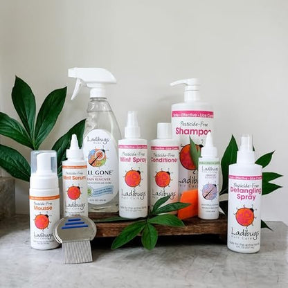 Ladibugs Läusebefall Vorbeugung Minzspray 8 oz | Natürliche Inhaltsstoffe | Hochwirksame Läusebehandlung für den täglichen Gebrauch