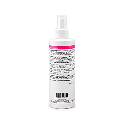 Ladibugs Läusebefall Vorbeugung Minzspray 8 oz | Natürliche Inhaltsstoffe | Hochwirksame Läusebehandlung für den täglichen Gebrauch