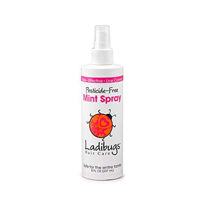 Ladibugs Läusebefall Vorbeugung Minzspray 8 oz | Natürliche Inhaltsstoffe | Hochwirksame Läusebehandlung für den täglichen Gebrauch
